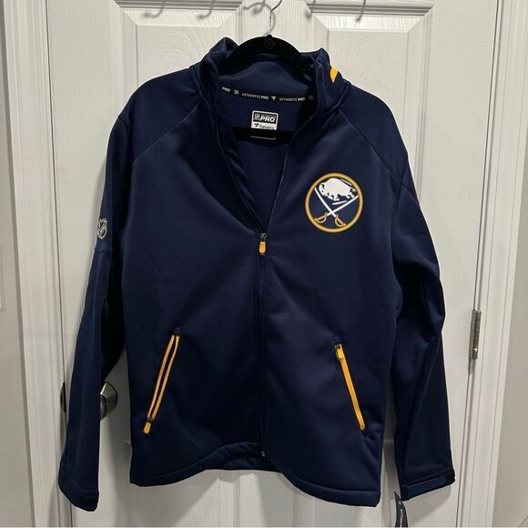 Buffalo Sabres Fanatics Zip Up Athletic Jacket - Blue and Gold Size Medium - Picture 2 of 10